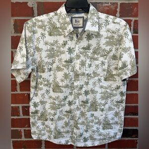 Rebel James & Charli New York City RJ & C Short Sleeve Green Floral XL Shirt C11